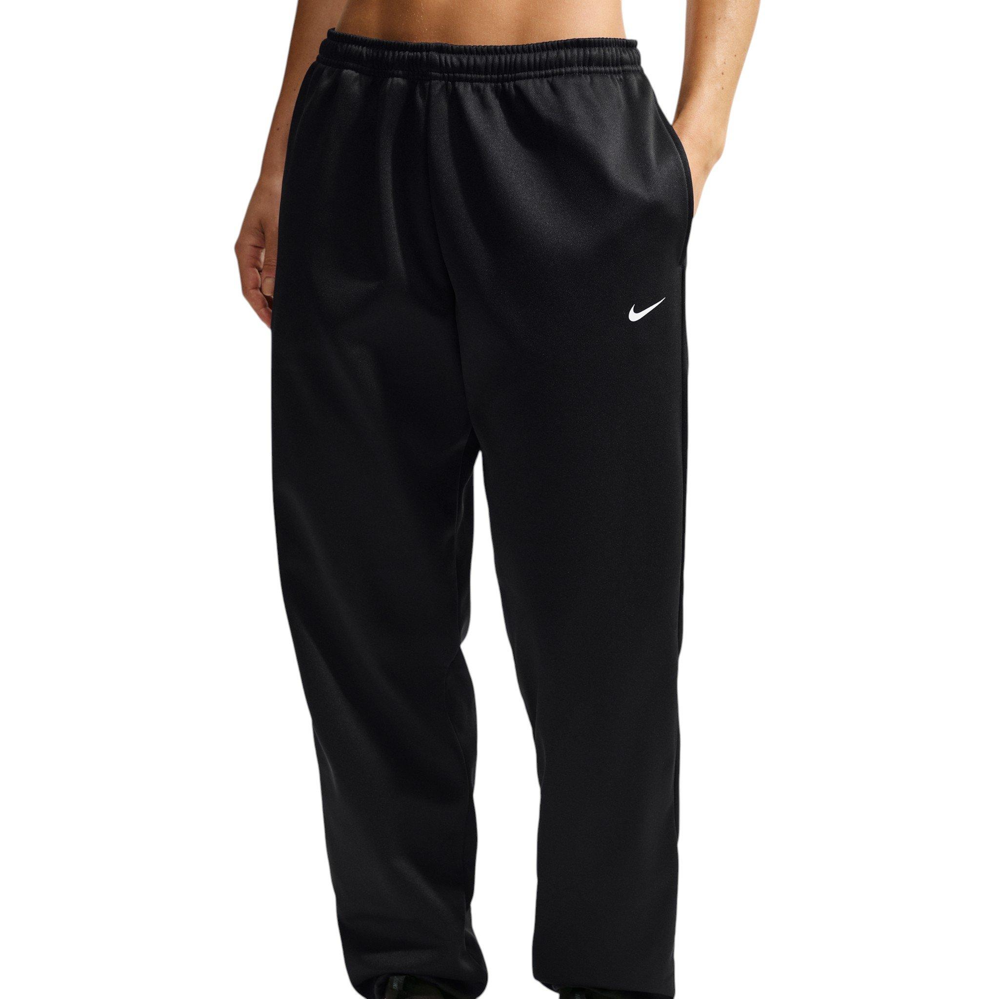 Nike Women's Studio Fleece Sport Dri-FIT Mid-Rise Pants - Black - BLACK